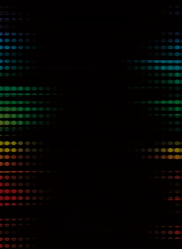 Black background with pixel rainbow colors on edges