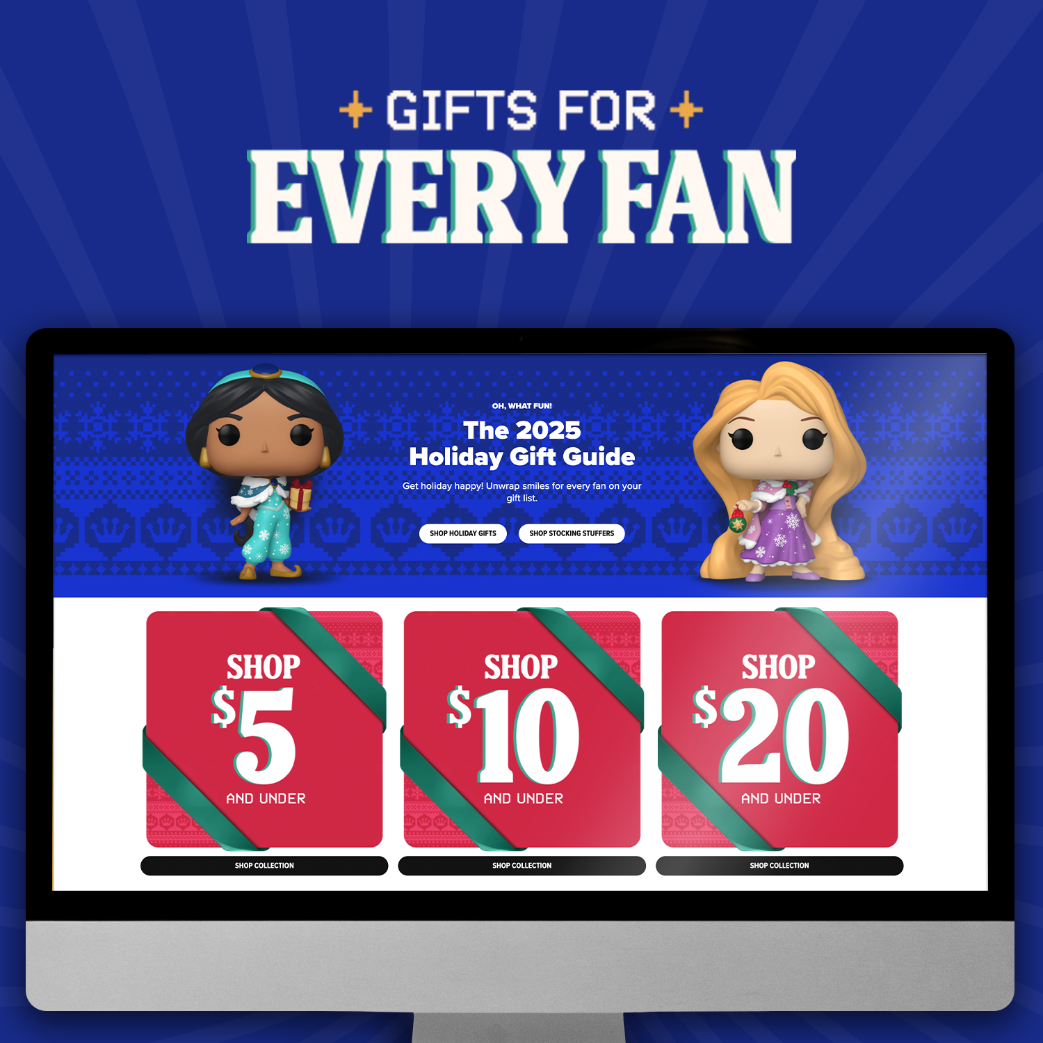 Funko Holiday Gift Guide landing page